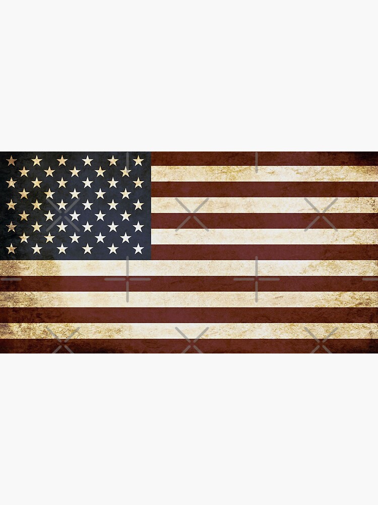 Thumbnail 3 of 3, Sticker, USA American Tattered Flag designed and sold by OwnTheAvenue.