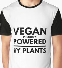 Vegan Proudly Powered By Plants Funny Gift Idea Graphic T-Shirt