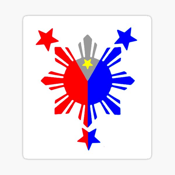 Filipino Philippines Sun & Star Flag Full Color Sticker