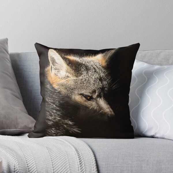 Fox in a sunbeam Throw Pillow