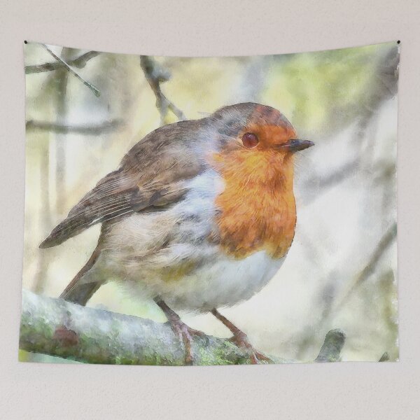 Item preview, Christmas Robin Redbreast Winter Watercolor designed and sold by taiche.