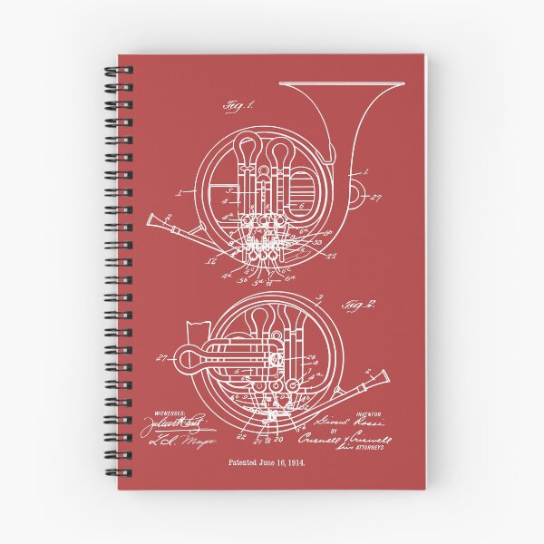 Item preview, Vintage Patent Blueprint French Horn 1914 designed and sold by MadebyDesign.