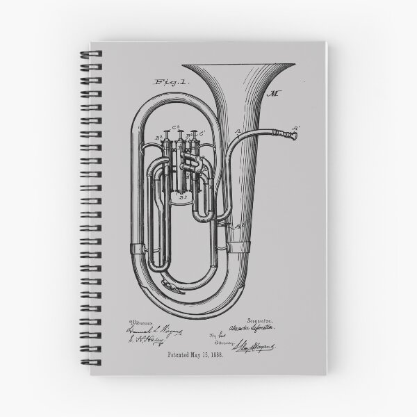 Item preview, 1888 Tuba Patent Blueprint Brass Section designed and sold by MadebyDesign.