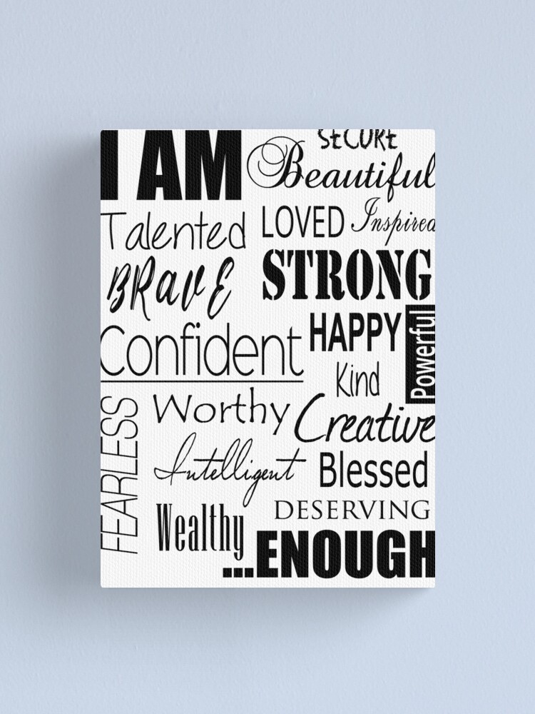 The I AM Positive Affirmation Print - Female" Canvas Print for Sale by hartley009 | Redbubble