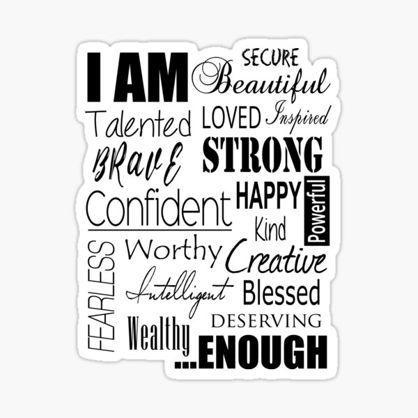 I Am Enough Sticker Daily Affirmation Motivation Decal I Am Totally Fucking Enough Feminist Decal Girl Boss Stickers Mature