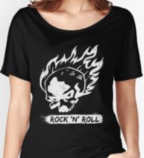 Ride Skull Fire Rock And Roll Cool Vintage Gift Women's Relaxed Fit T-Shirt