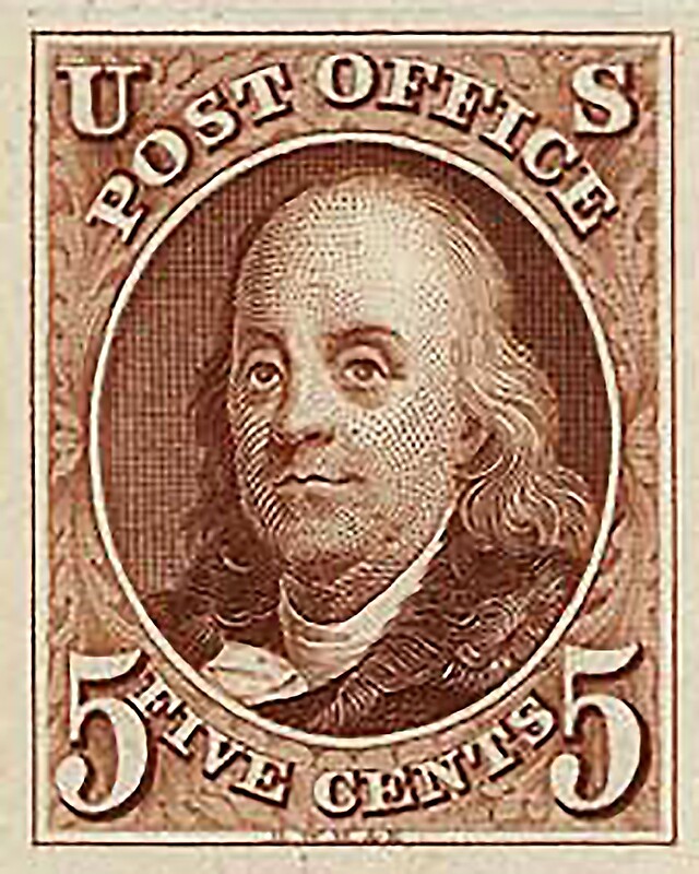 "The First U.S. Postage Stamp Honoring Benjamin Franklin" By SLCutouts ...