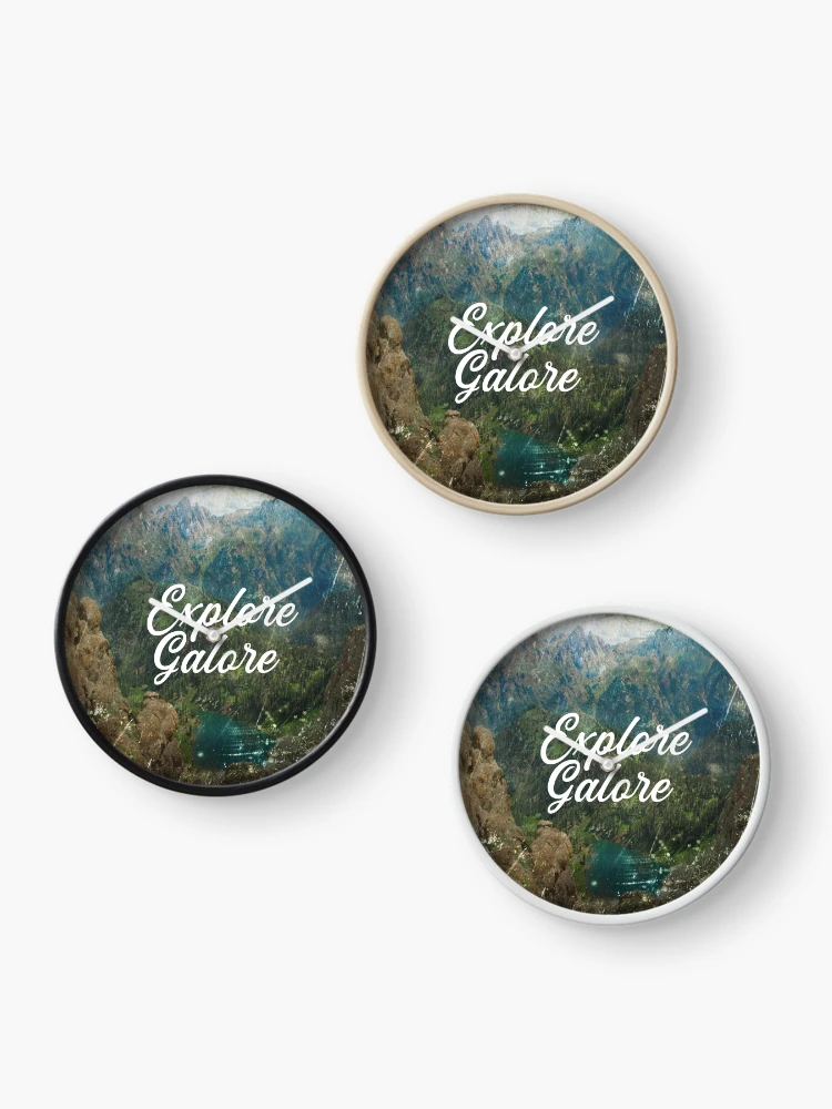 Thumbnail 3 of 4, Clock, Explore Galore - RaptureMerch designed and sold by RaptureTees.