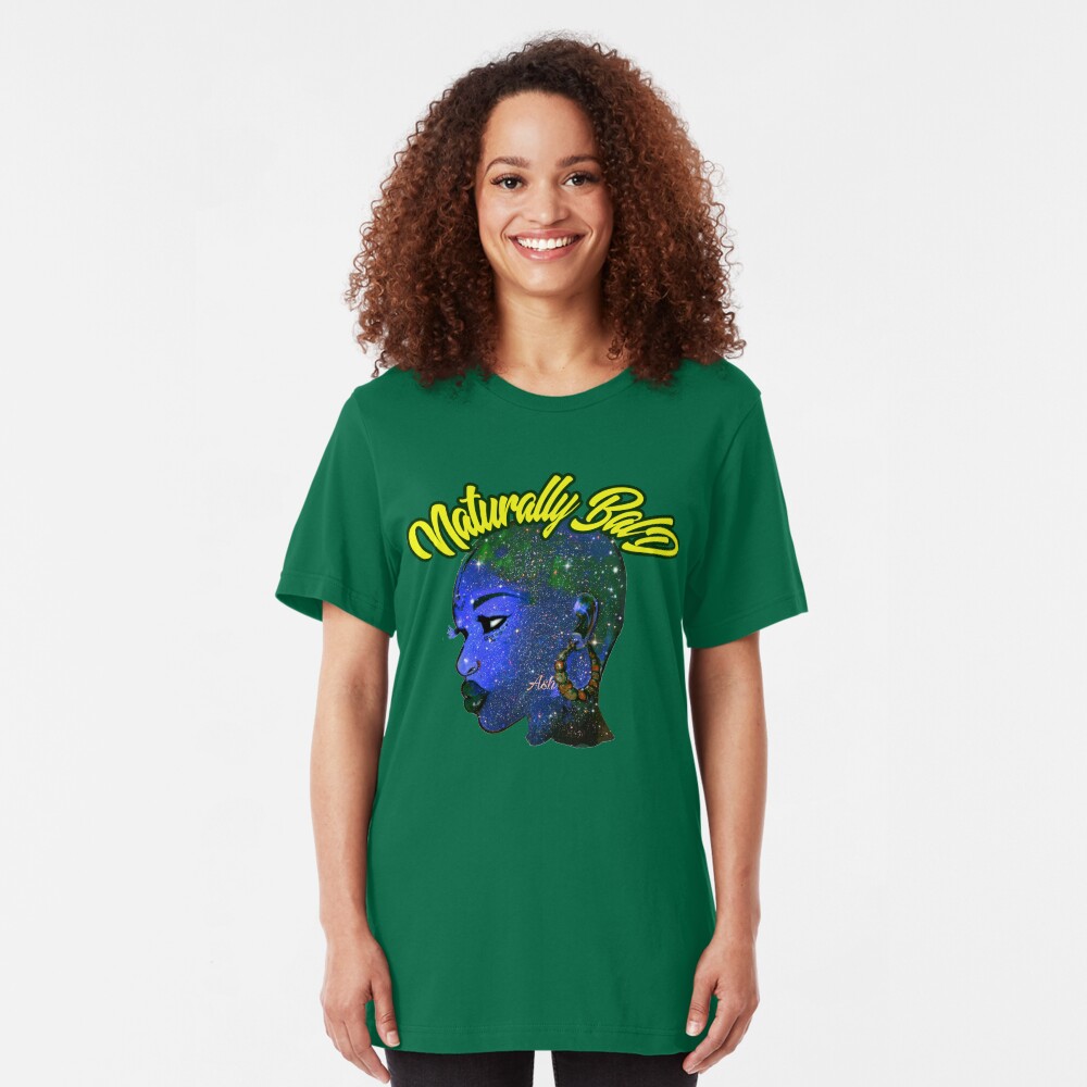 Afrocentric Naturally Bald & Bold African Women Queen Slim Fit T-Shirt