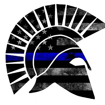 Artwork thumbnail, Blueline Spartan Helmet Tattered by OwnTheAvenue