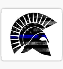 Blueline Spartan Helmet Tattered Sticker