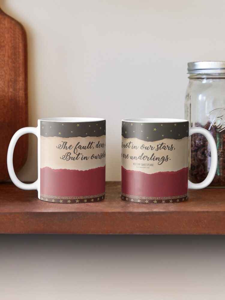 Thumbnail 2 of 6, Coffee Mug, The Fault Is Not In Our Stars - Julius Caesar Quote - Shakespeare designed and sold by Styled Vintage.