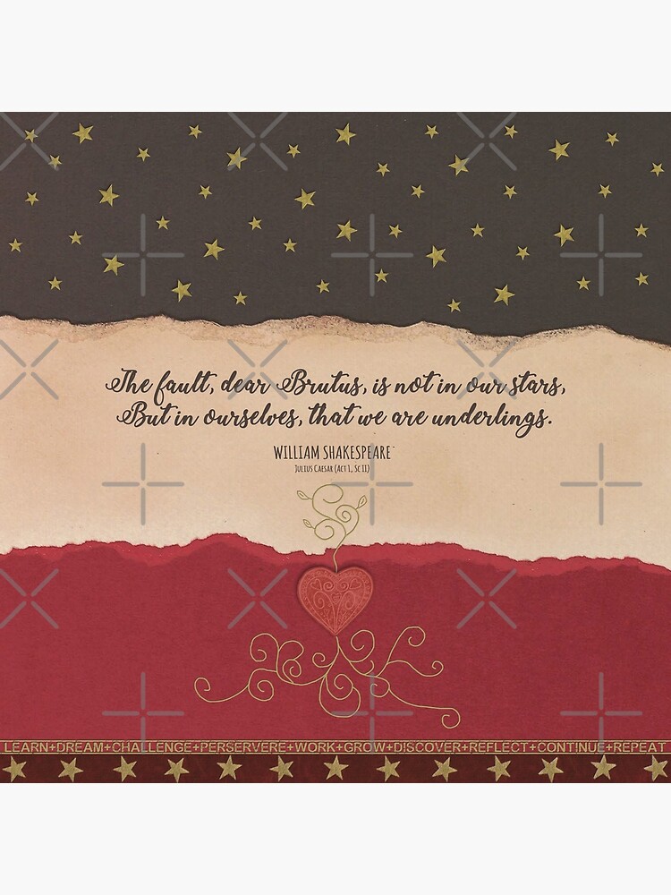 Thumbnail 2 of 2, Greeting Card, The Fault Is Not In Our Stars - Julius Caesar Quote - Shakespeare designed and sold by Styled Vintage.