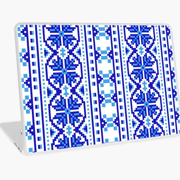 #UkrainianFolkCostumePattern #ukrainianfolk #costumepattern #ukrainian #folk #costume #pattern #decoration #ornate #abstract #textile #creativity #fashion #repetition #vertical #colorimage #retrostyle Laptop Skin