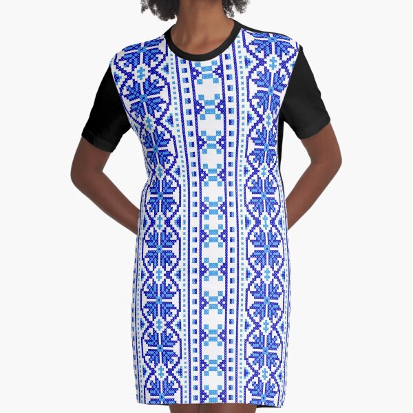 #UkrainianFolkCostumePattern #ukrainianfolk #costumepattern #ukrainian #folk #costume #pattern #decoration #ornate #abstract #textile #creativity #fashion #repetition #vertical #colorimage #retrostyle Graphic T-Shirt Dress