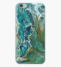 Gegossene Acrylfarben grünen Blues iPhone-Hülle & Cover