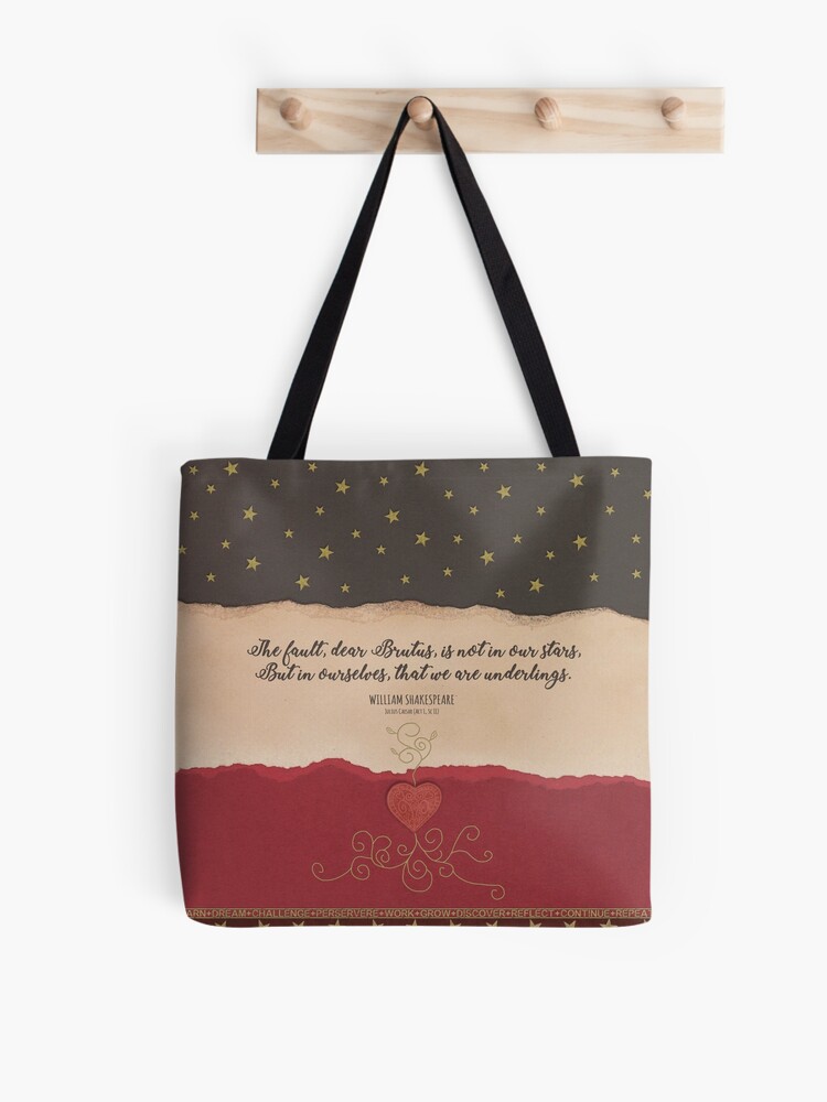 Thumbnail 1 of 2, Tote Bag, The Fault Is Not In Our Stars - Julius Caesar Quote - Shakespeare designed and sold by Styled Vintage.
