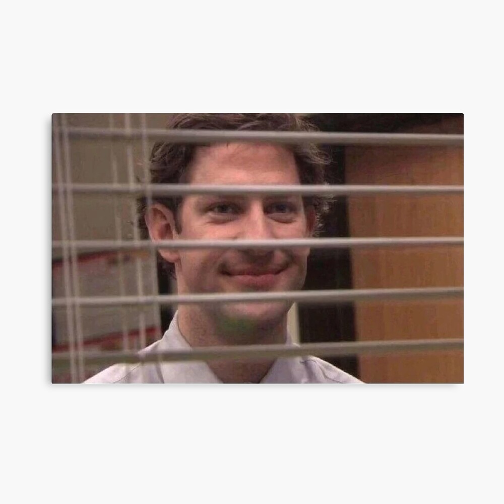 Jim Halpert Smiling Through Blinds Poster By Yamtaro Redbubble