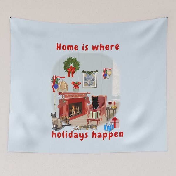 Item preview, Holidays Happen at Home in red designed and sold by DAscroft.