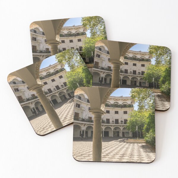 Item preview, Gallivanting Around Seville is Pure Charm - Alluring Checkerboard Courtyard designed and sold by Georgia Mizuleva.