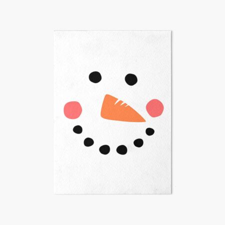 Snowman Face Art Board Print