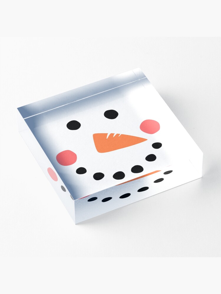 Alternate view of Snowman Face Acrylic Block