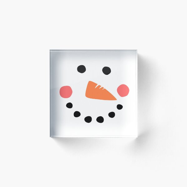 Snowman Face Acrylic Block