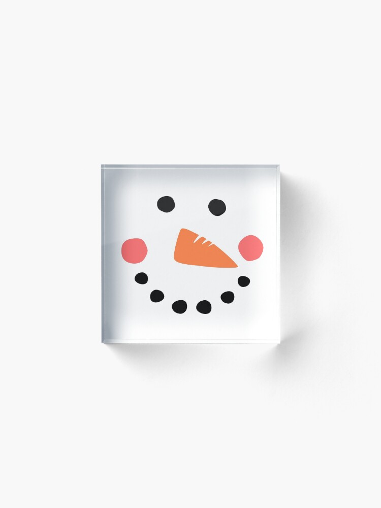 Alternate view of Snowman Face Acrylic Block