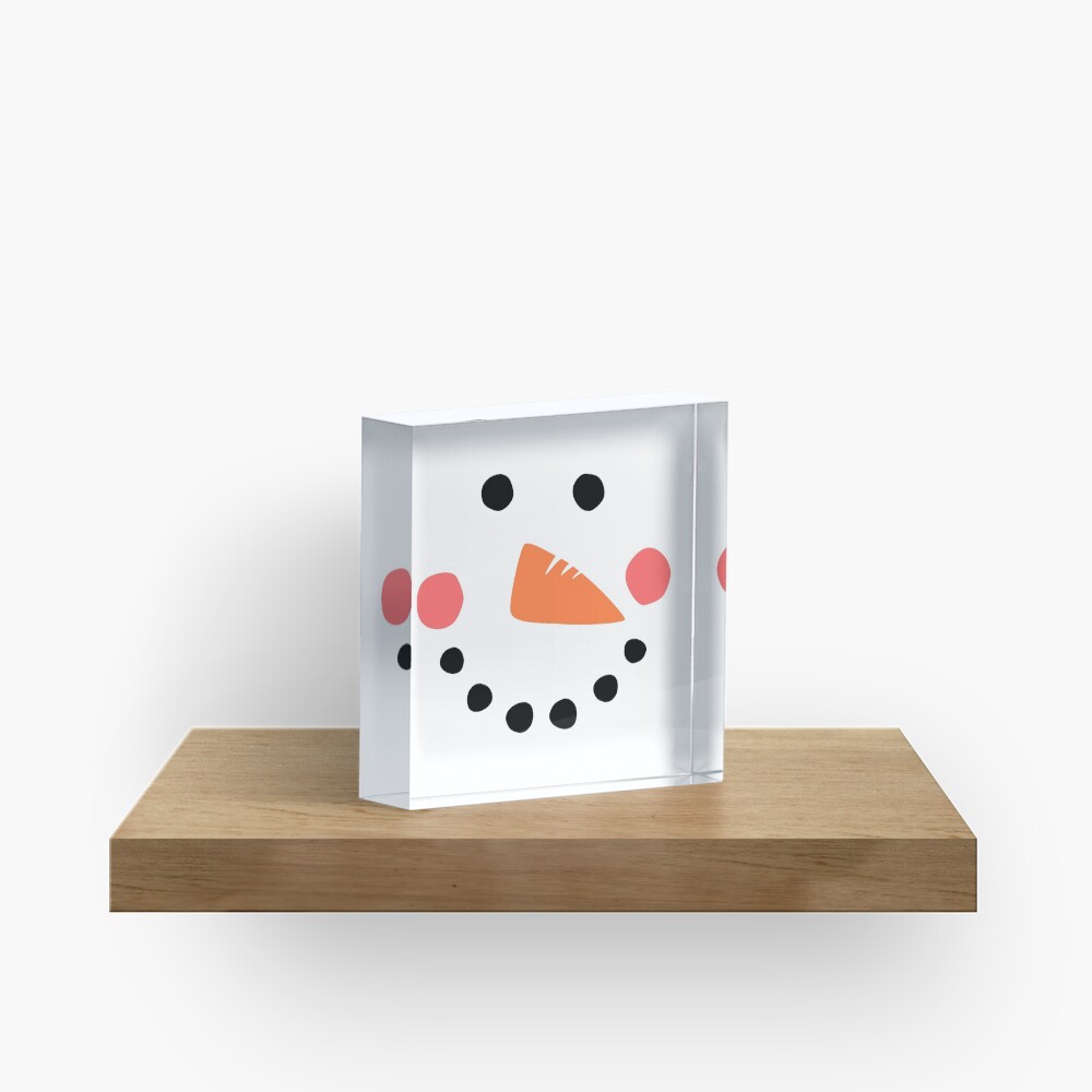 Snowman Face Acrylic Block