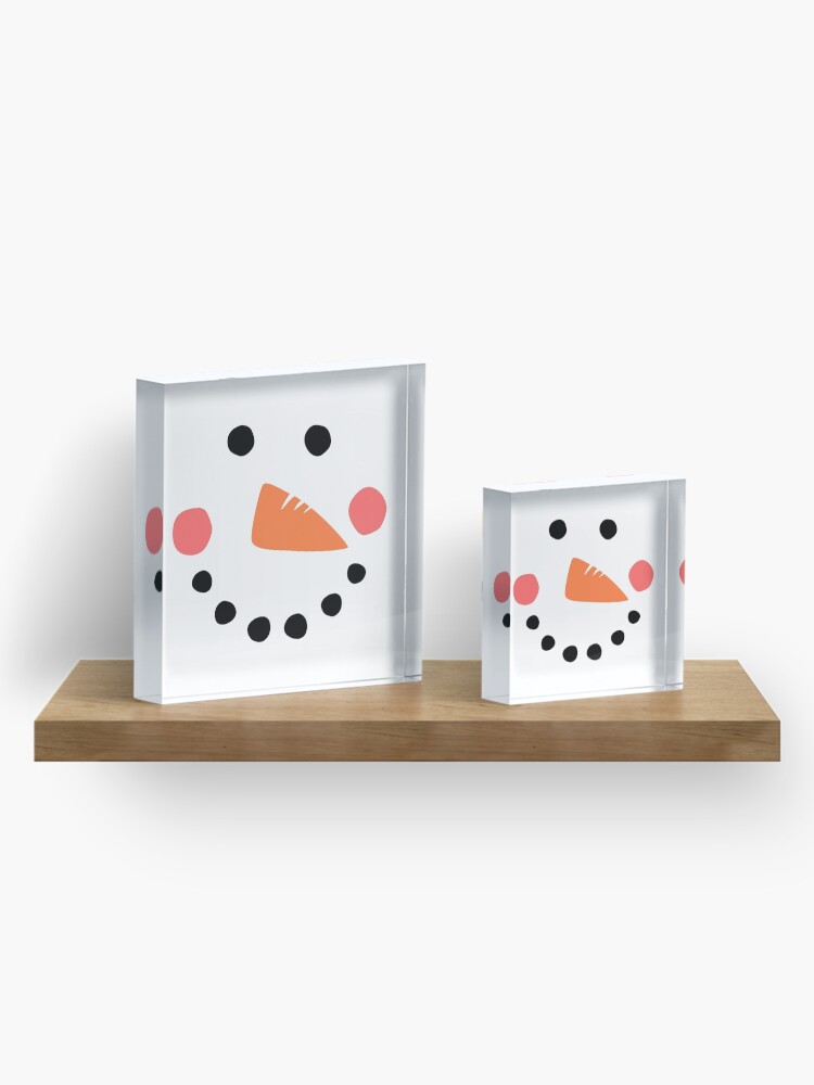 Alternate view of Snowman Face Acrylic Block