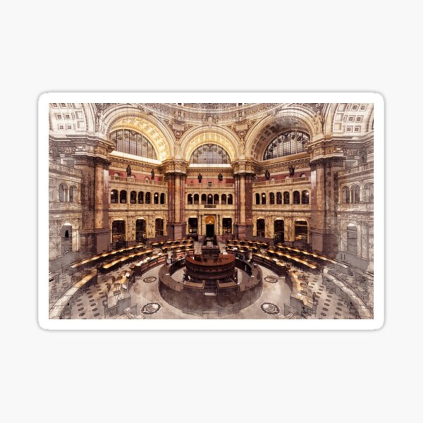 Library of Congress Main Reading Room Sticker