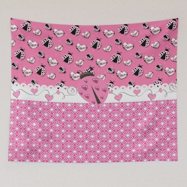 Item preview, Enchanted Ladybugs and Pink Hearts designed and sold by purplesensation.