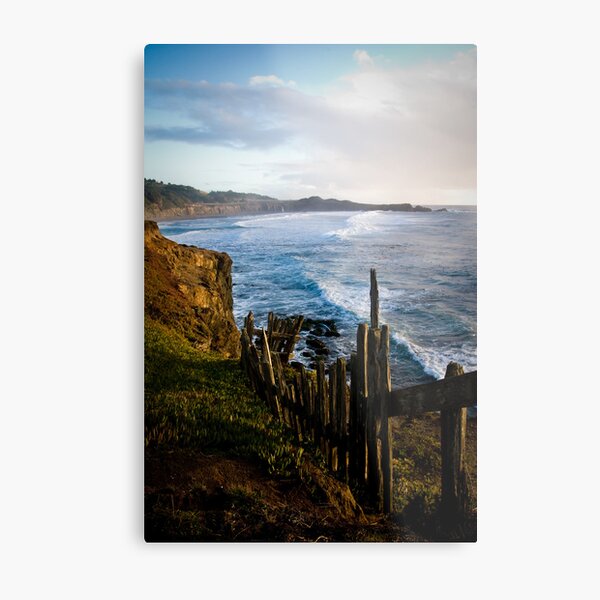 Fence on the Coast Metal Print
