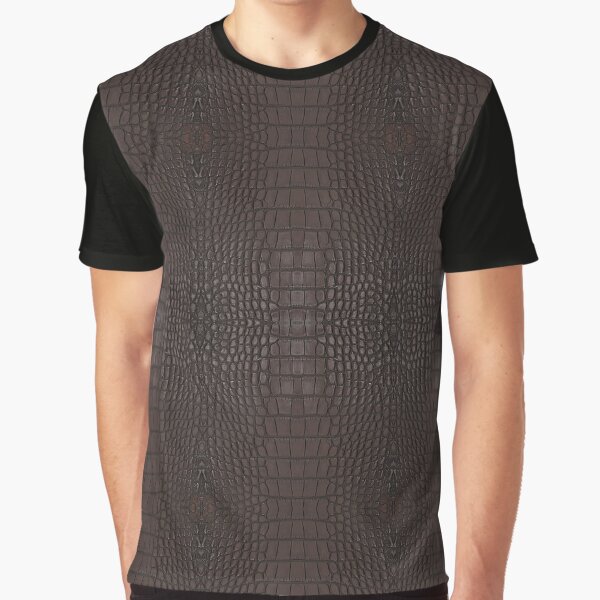Brown Gator Leather Skin Graphic T-Shirt