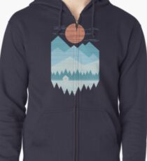 Cabine dans la neige Veste zippée à capuche