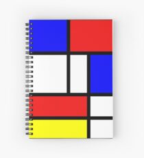 Retro Mondrian Pattern Spiral Notebook