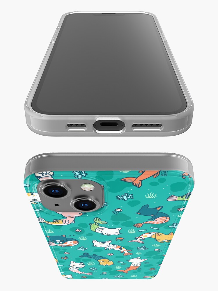 Alternate view of Meowmaids Teal iPhone Case