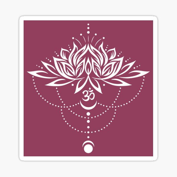 Item preview, Lotus, lotus flower with om symbol and moon. designed and sold by Christine Krahl.