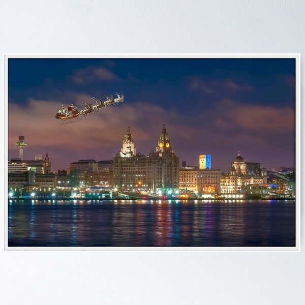 Item preview, Santa's Sleigh over the Liverpool Waterfront designed and sold by Robert Edwards.