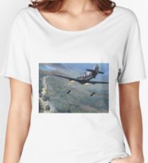 WW2 Vintage Propaganda Poster Art - Attack on Japanese Convoy Women's Relaxed Fit T-Shirt