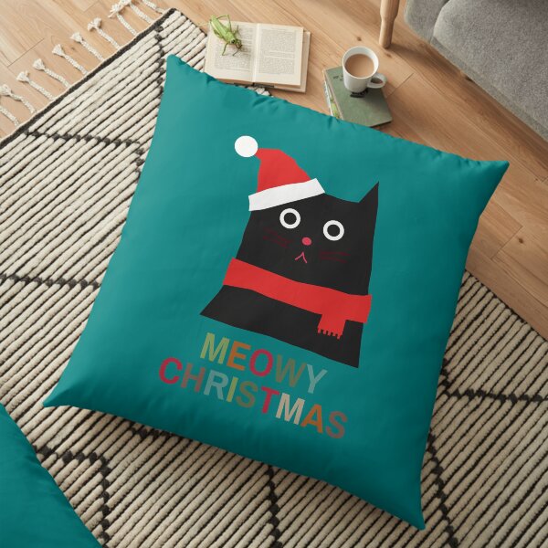 Meowy Christmas Floor Pillow