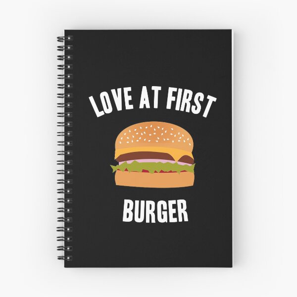 Item preview, LOVE AT FIRST BURGER! FUNNY BURGER QUOTE GIFT IDEA designed and sold by JamesandLuis.