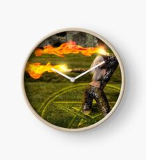 Witch casts fire from her hands Clock