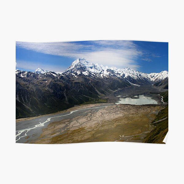 Aoraki, and Tasman Lake. Poster