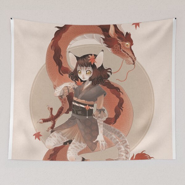 Item preview, Nekomusume and red dragon designed and sold by BlackBanshee.