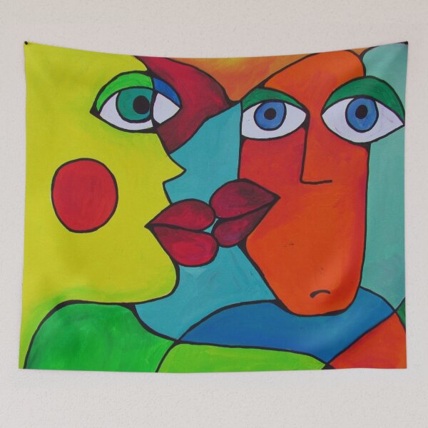 Item preview, Pattern abstract painting Kissing designed and sold by Patricia Piotrak.
