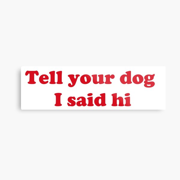 Tell your dog I said hi Metal Print