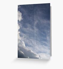Jet plain flying through clouds Greeting Card