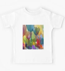 Tulips - Purple, Blue, Yellow, Green, Red, Pink Flowers Kids Tee