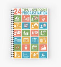 24 TIPS TO OVERCOME PROCRASTINATION Spiral Notebook
